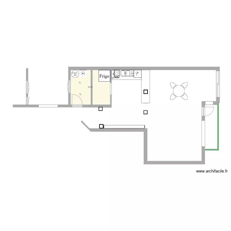 CUISINE  SEJOUR. Plan de 