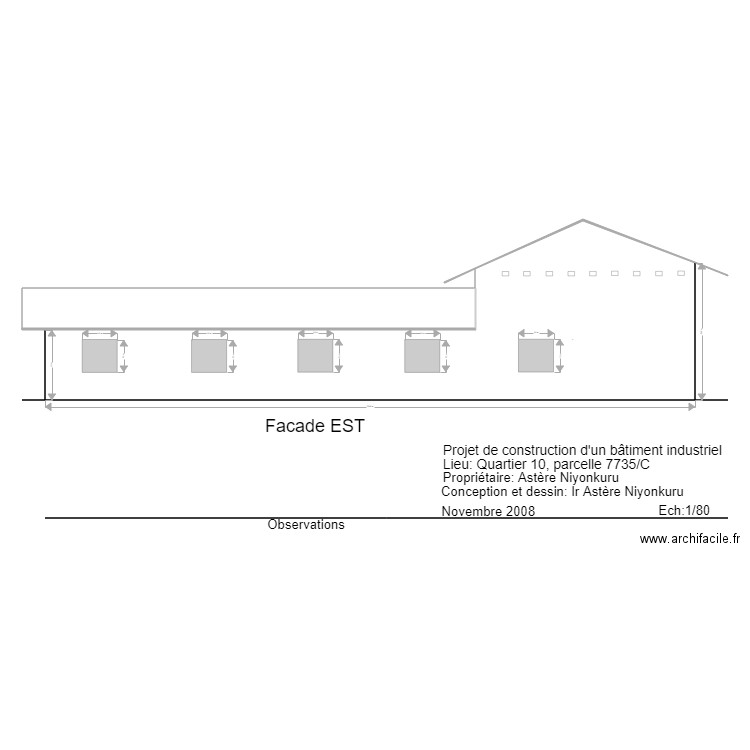 facade EST A3. Plan de 0 pièce et 0 m2
