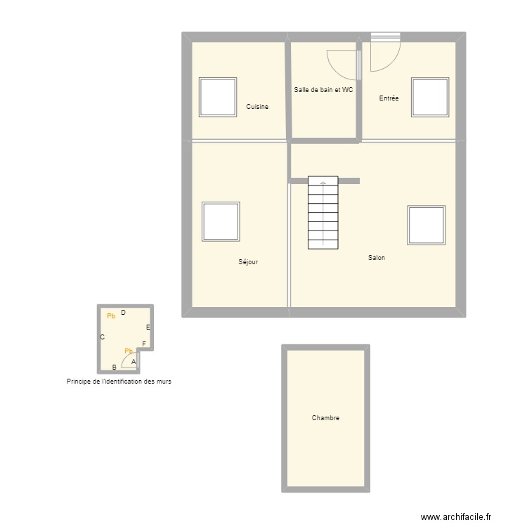 Croquis N11. Plan de 7 pièces et 59 m2