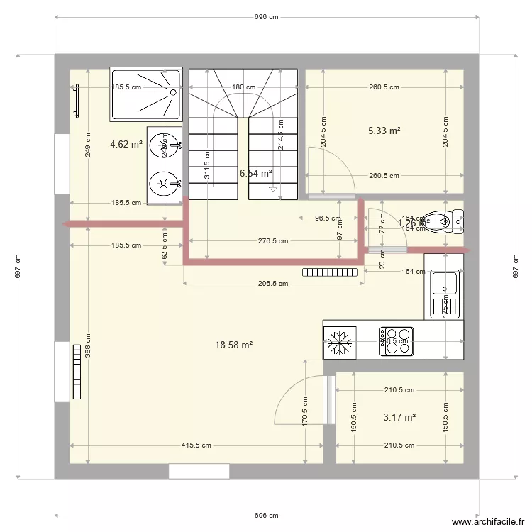 Maison cachan SS. Plan de 