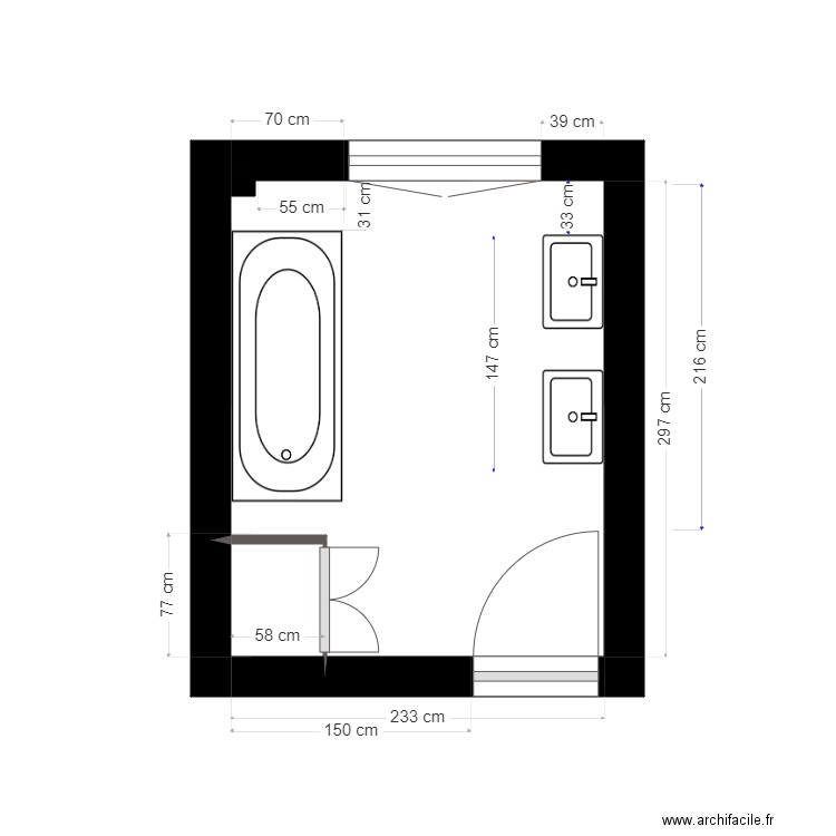 sèvres sdb enfants projet 1. Plan de 0 pièce et 0 m2