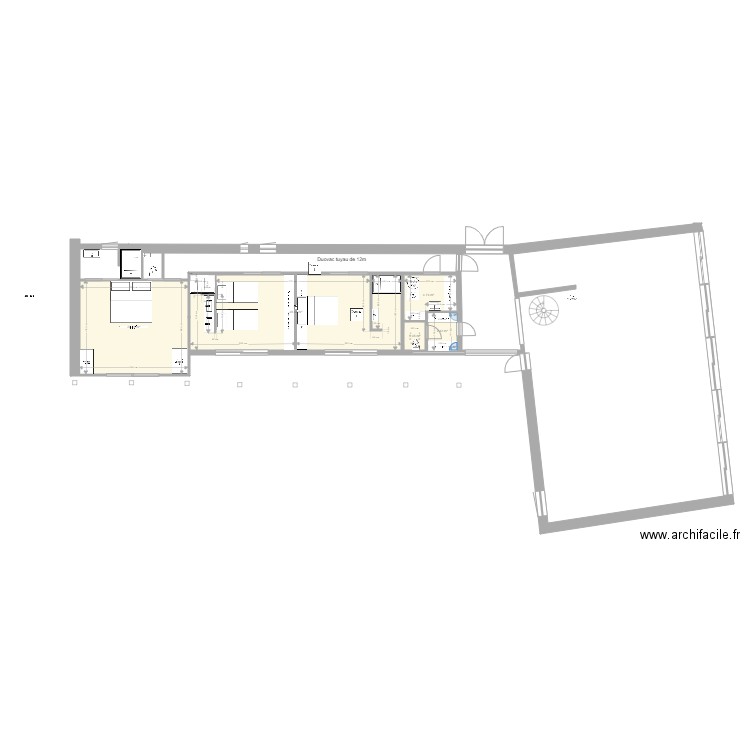 DUOVAC CH RDC. Plan de 5 pièces et 67 m2