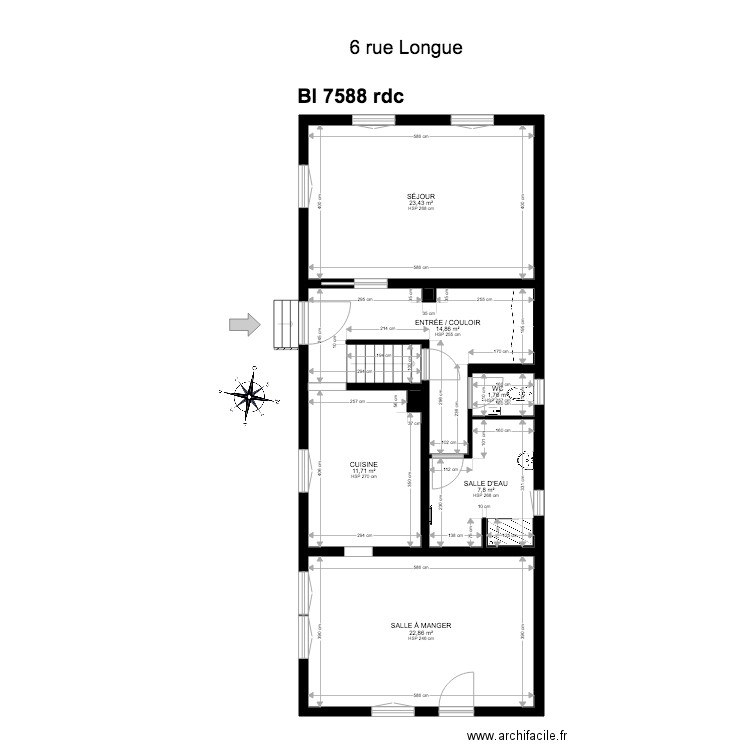 BI 7588. Plan de 34 pièces et 368 m2