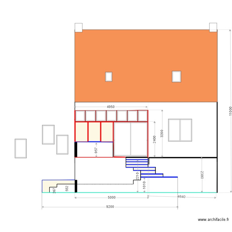 veranda. Plan de 0 pièce et 0 m2