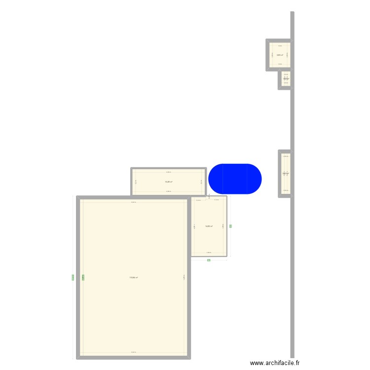 Bisca terrasse. Plan de 6 pièces et 152 m2