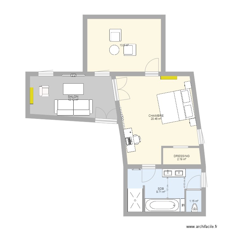 Chambre Ovidiu Petit Salon. Plan de 0 pièce et 0 m2