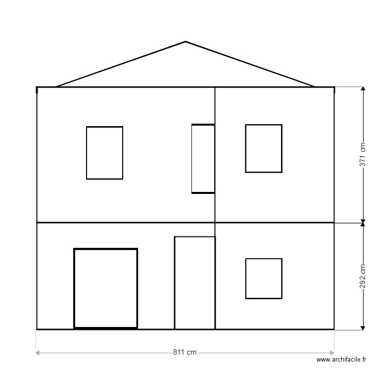 FACADE MARSON PROJET. Plan de 6 pièces et 57 m2