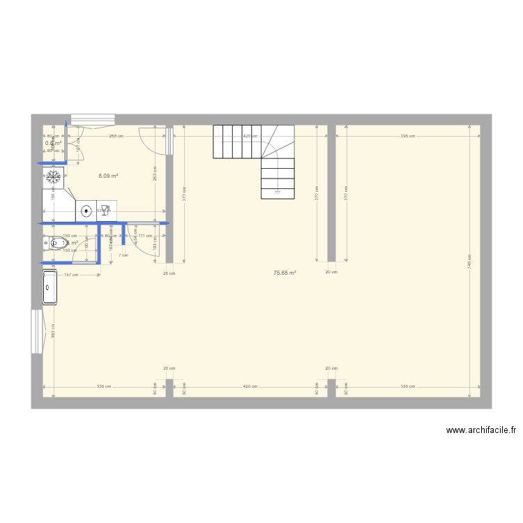 Sous-sol 6. Plan de 4 pièces et 86 m2