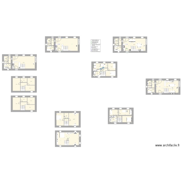 ETAGE 1 MAISON ACTUEL. Plan de 39 pièces et 456 m2