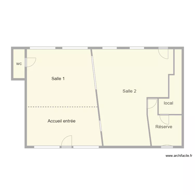 salon coiffure. Plan de 