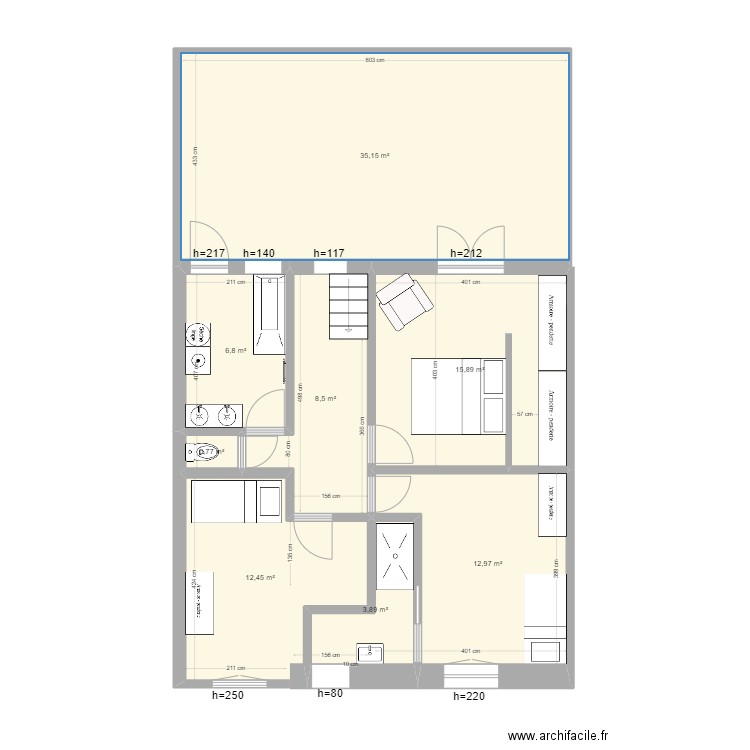 BE-ETAGE_v3.1. Plan de 8 pièces et 96 m2