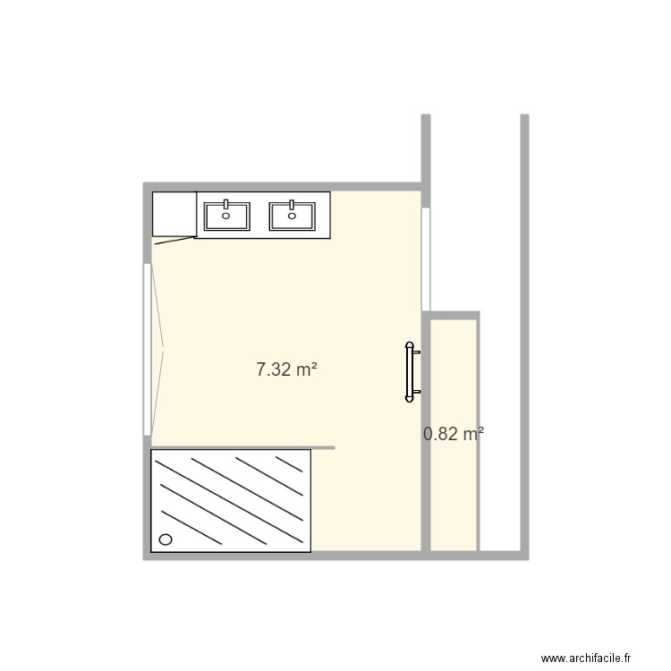 sdb 1. Plan de 0 pièce et 0 m2