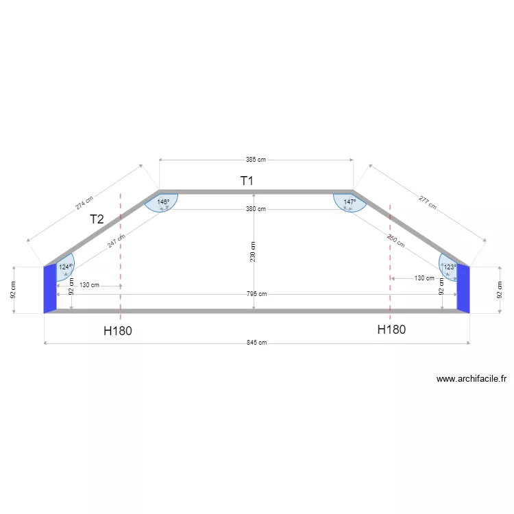 Coupe VALDAMPIERRE. Plan de 