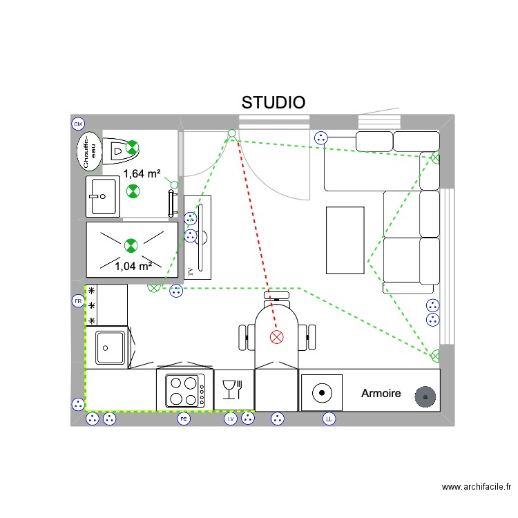 STUDIO ÉLECTRICITÉ. Plan de 0 pièce et 0 m2