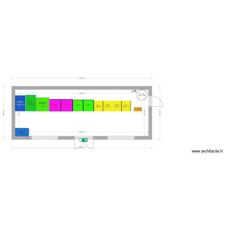 bungalow 10 m. Plan de 