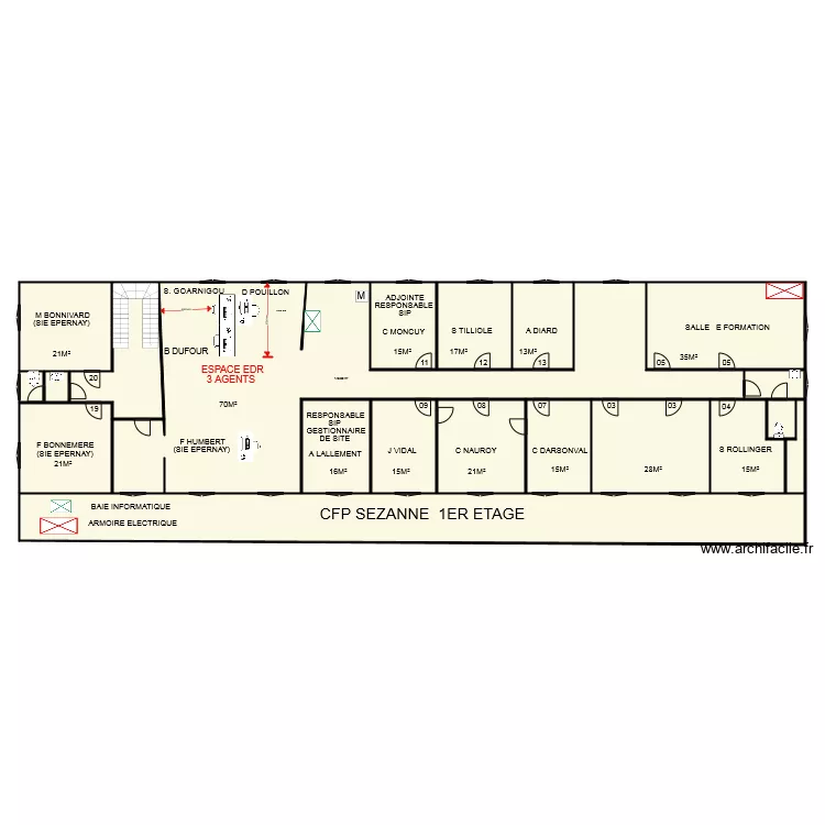 SEZANNE 1ER ETAGE. Plan de 