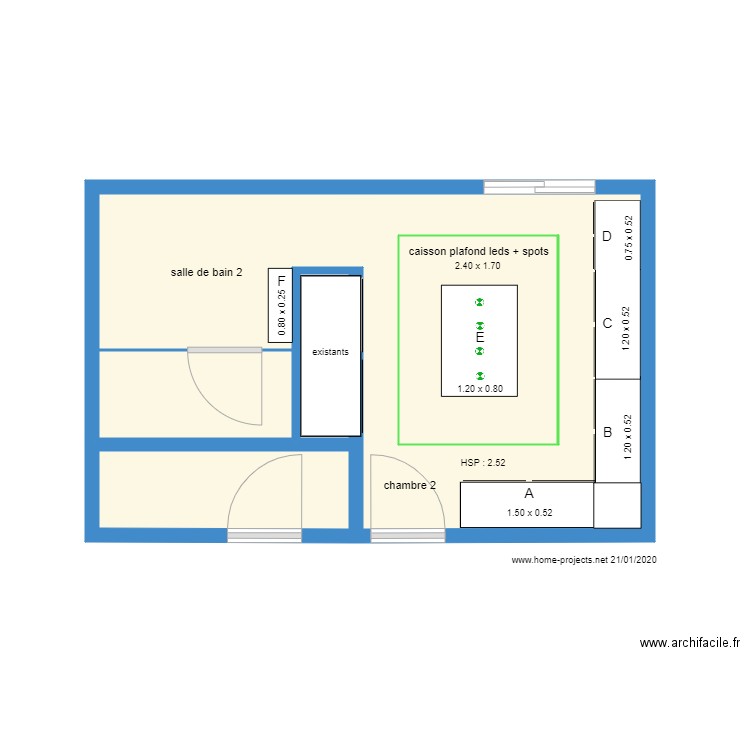 NARCISSES DRESSING CHAMBRE 2 210120. Plan de 0 pièce et 0 m2