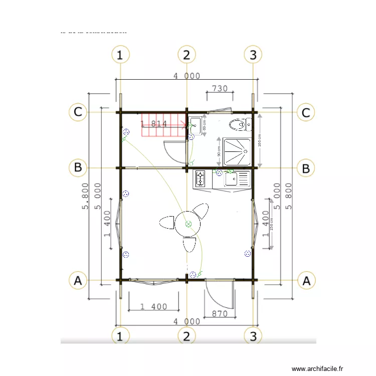 Chalet. Plan de 