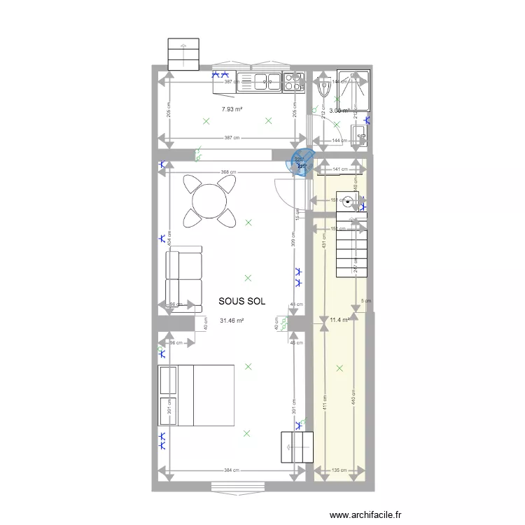 Mtype ROSSINI  SOUS SOL Niv 0. Plan de 