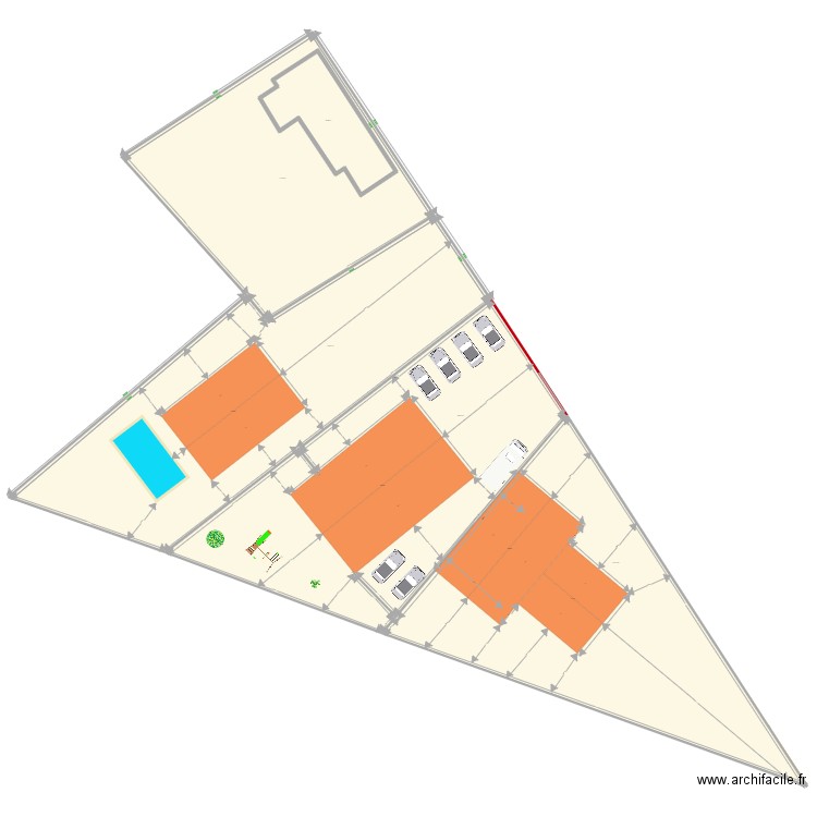 cadastre chessa 6 projet creche et garage. Plan de 5 pièces et 2798 m2