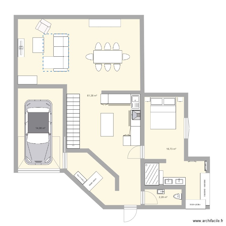 Maison 2. Plan de 4 pièces et 94 m2