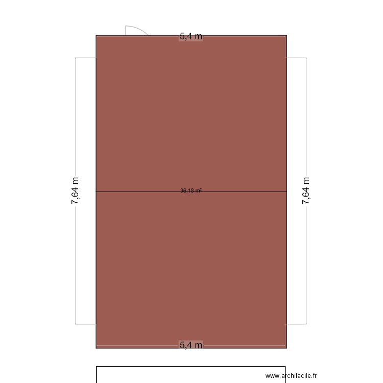 Garage existant. Plan de 1 pièce et 36 m2