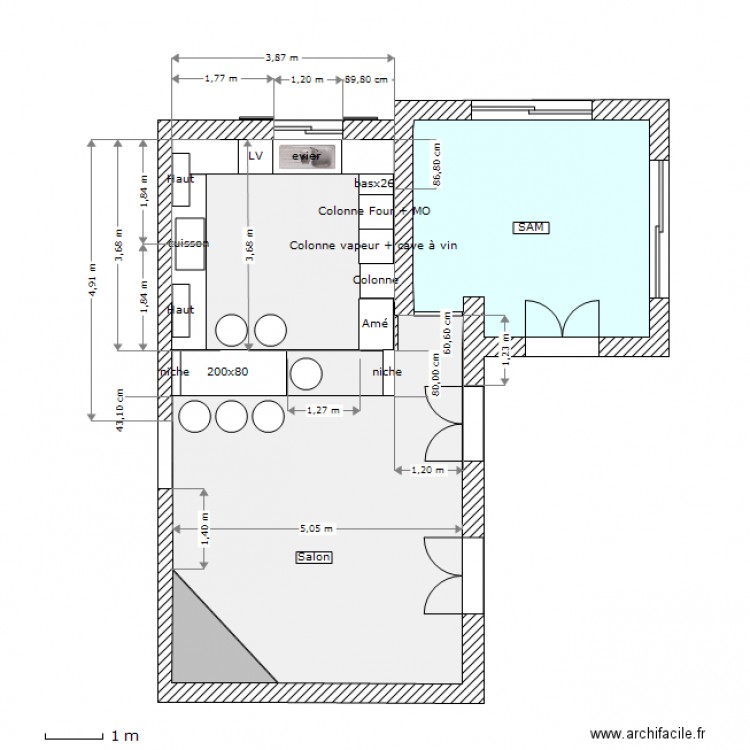 Cuisine Severine C2. Plan de 0 pièce et 0 m2