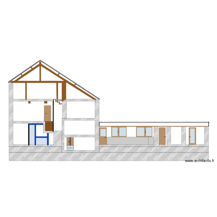 coupe. Plan de 0 pièce et 0 m2