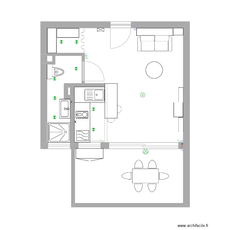 Jean Anna 5. Plan de 4 pièces et 34 m2