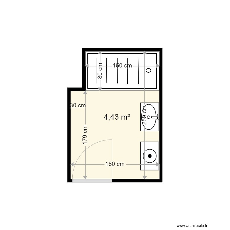 GUFFROY PEGGY. Plan de 1 pièce et 4 m2