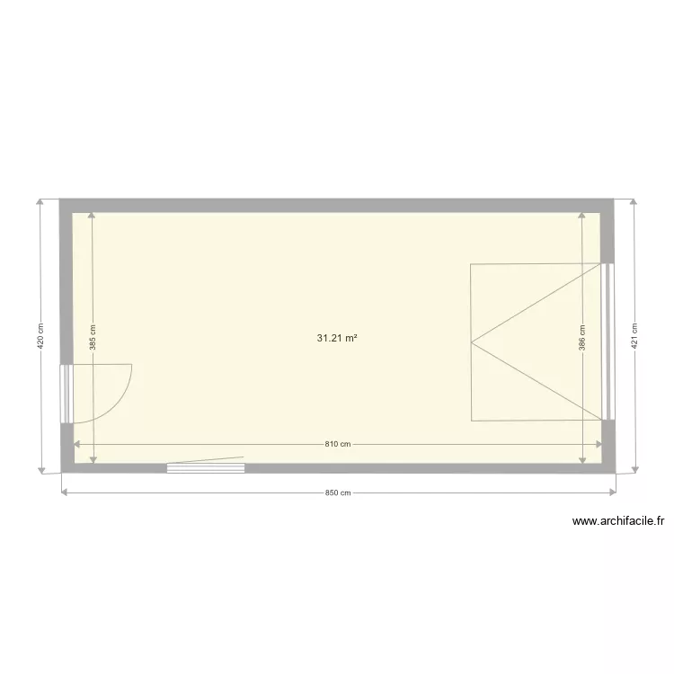 Abri en extention. Plan de 