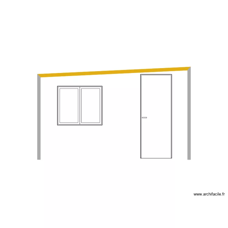 Facade ouest auvent. Plan de 