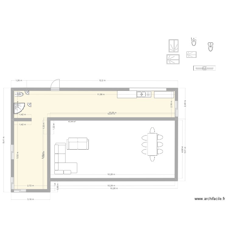 antan ambohim rc1. Plan de 5 pièces et 121 m2