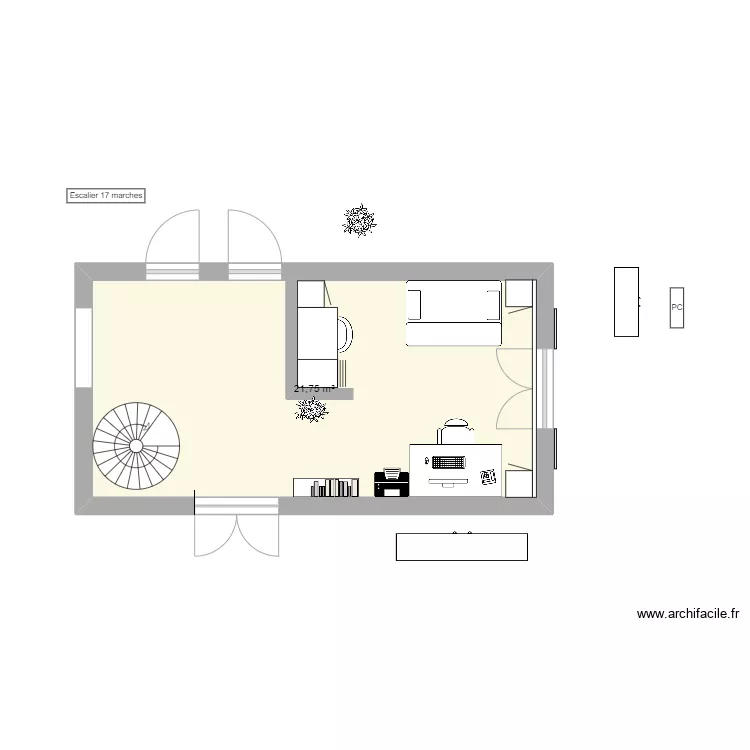 Bureau maison. Plan de 