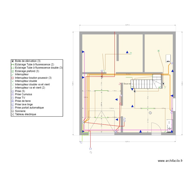 10 TER SOUS SOL. Plan de 1 pièce et 73 m2