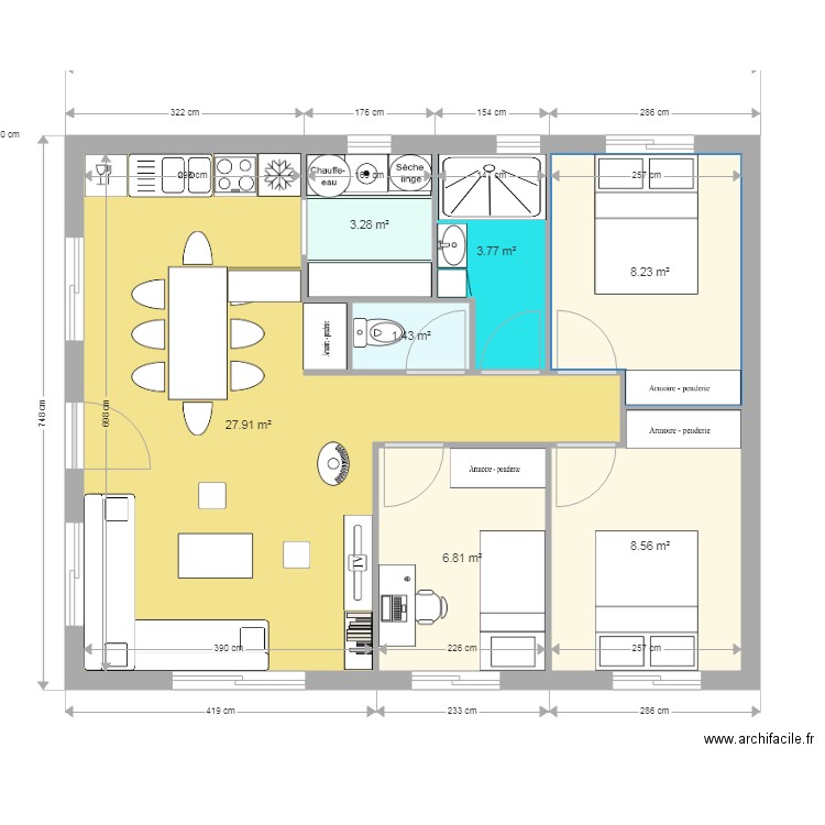 70m2. Plan de 0 pièce et 0 m2