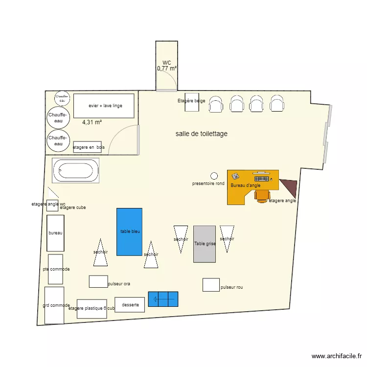 nouveau salon. Plan de 