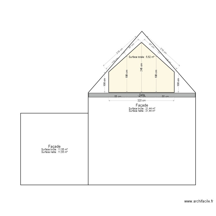 FACADE. Plan de 0 pièce et 0 m2