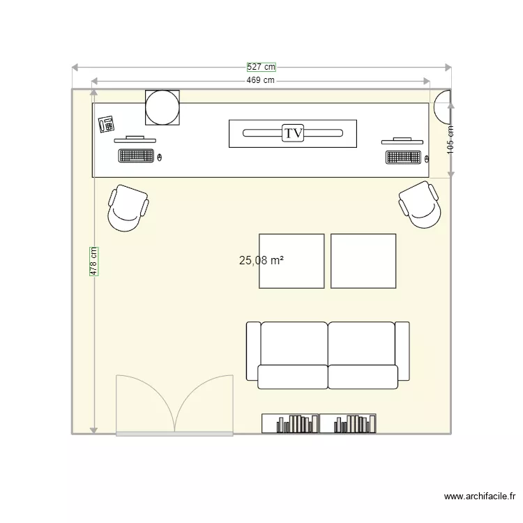 Bureau j&eacute;r&ocirc;me. Plan de 
