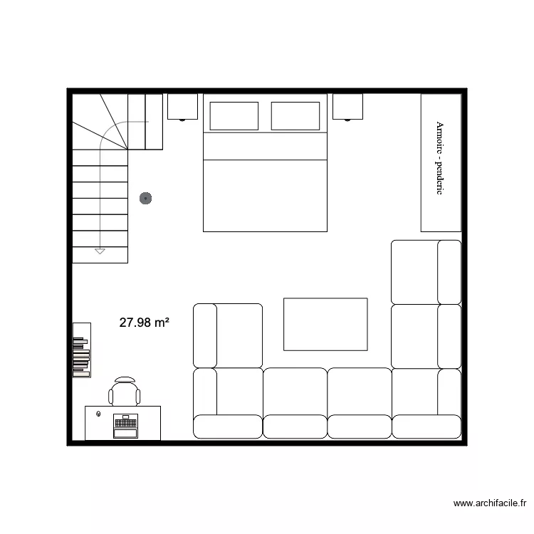 Etage  Chalet 28 m2 test 2. Plan de 