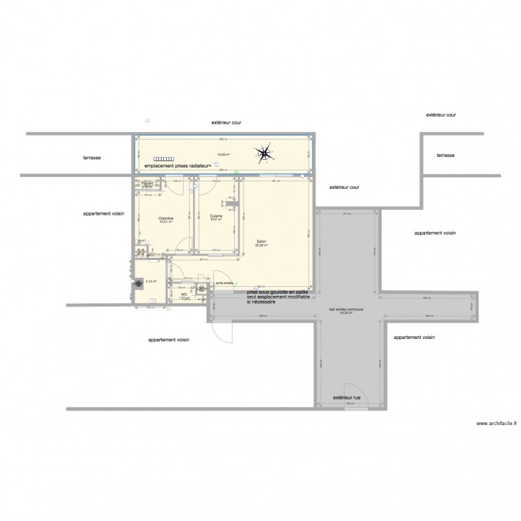 orientation. Plan de 0 pièce et 0 m2