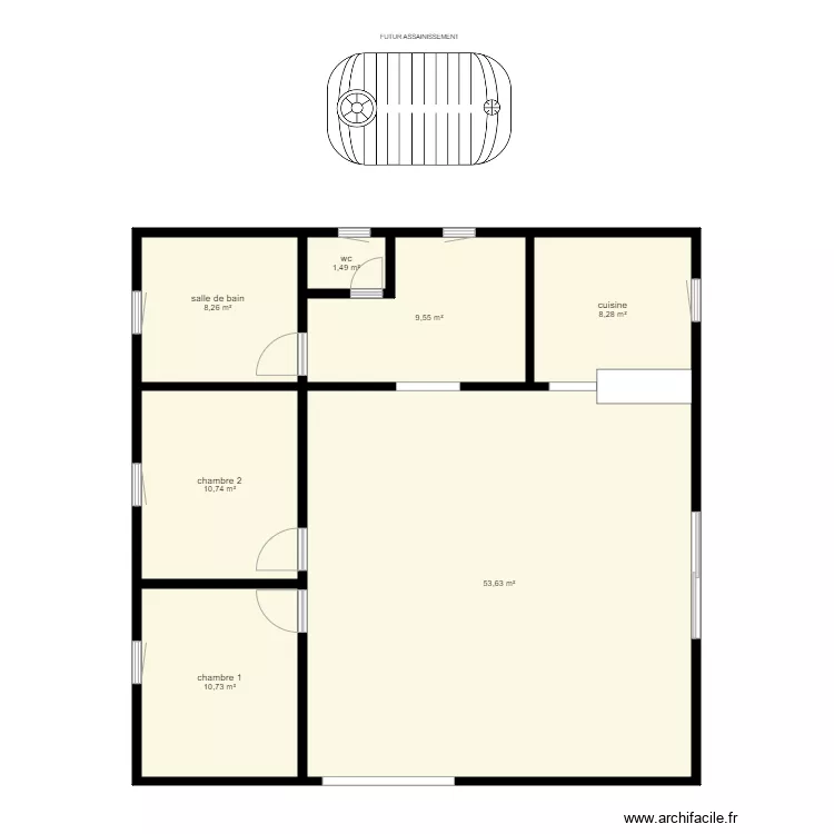 Plan maison rez de chauss&eacute; ok. Plan de 