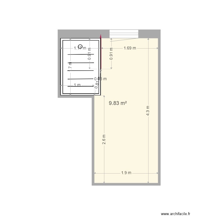 DERESSEGUIER. Plan de 1 pièce et 10 m2