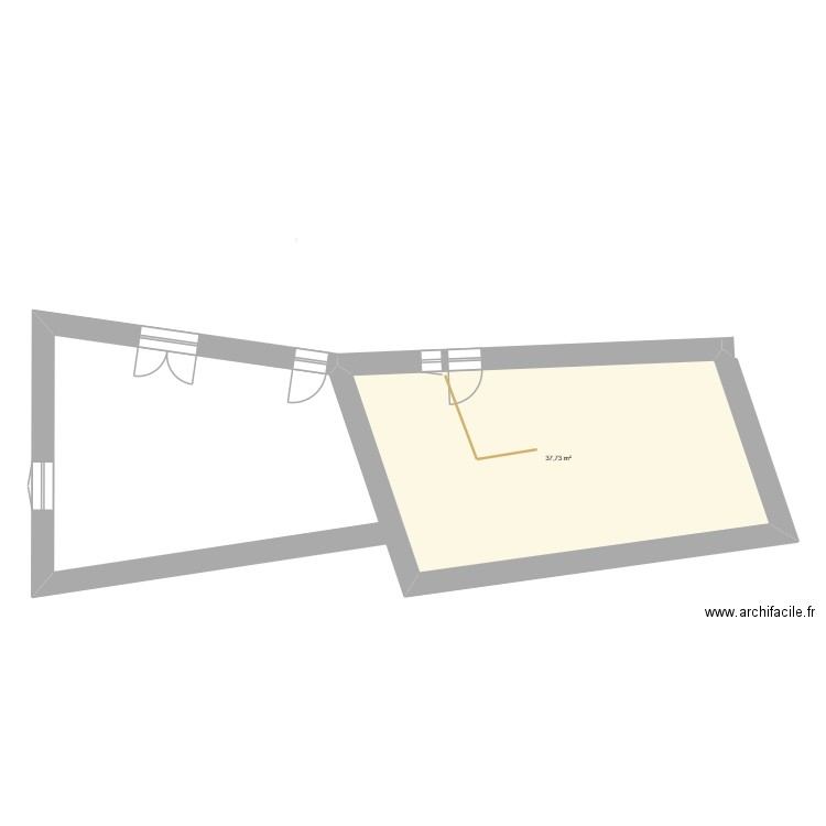 reno maison. Plan de 1 pièce et 38 m2