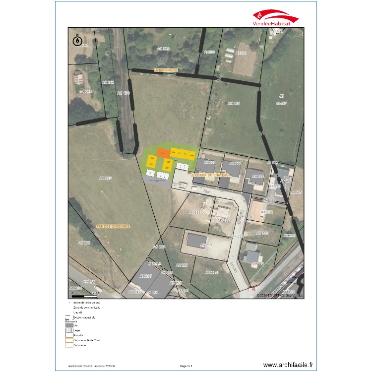 La Chataigneraie - projet HI 8 logts. Plan de 0 pièce et 0 m2