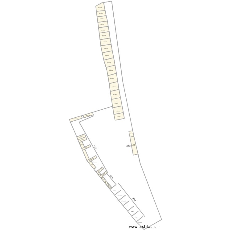 COUR BOIS. Plan de 34 pièces et 828 m2