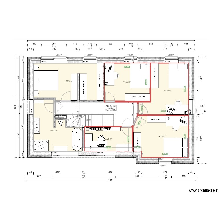 Eclairage Etage. Plan de 0 pièce et 0 m2
