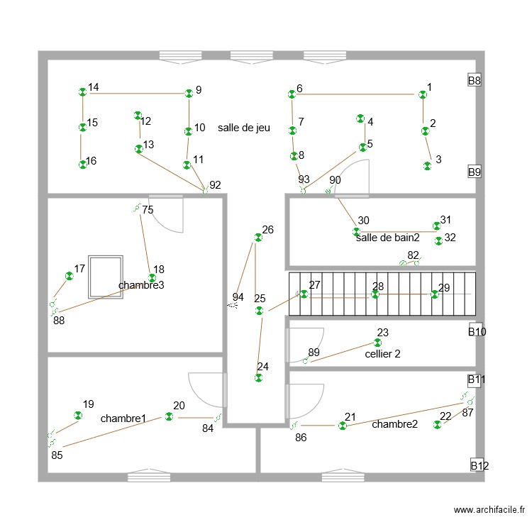 marc 1er Etage éclairage. Plan de 0 pièce et 0 m2