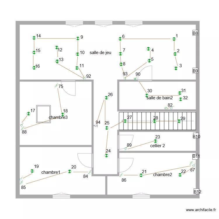 marc 1er Etage éclairage. Plan de marc 1er Etage éclairage. Plan de