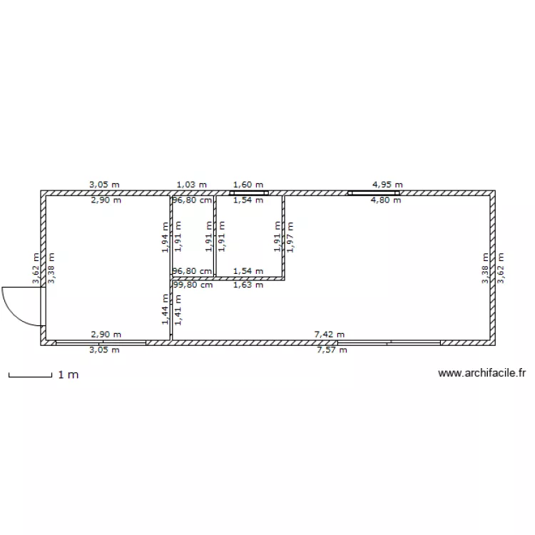 studio piscine. Plan de 